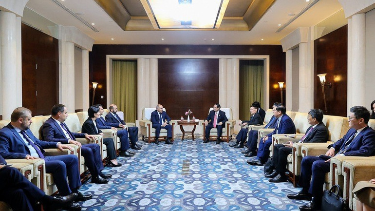 Quang cảnh cuộc hội kiến. (Ảnh: Nhật Bắc/VGP) a3-366.jpg