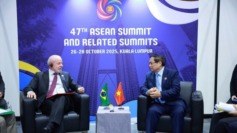 Thủ tướng Phạm Minh Chính đánh giá cao vị thế quốc tế ngày càng gia tăng của Brazil. (Ảnh: VGP/Nhật Bắc) b2-3971.jpg