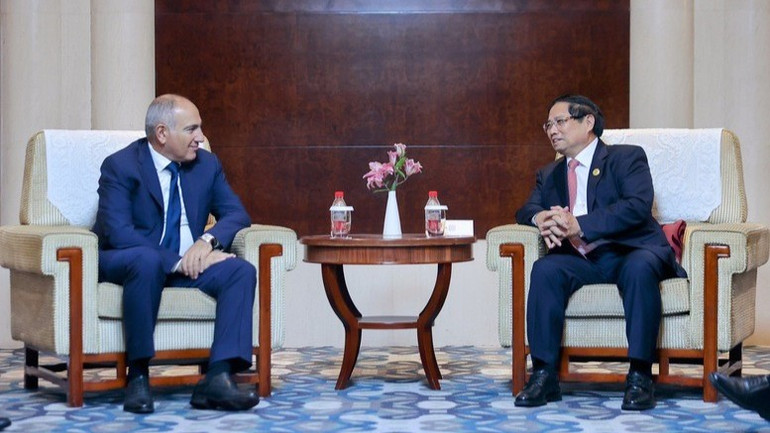 Thủ tướng Chính phủ Phạm Minh Chính hội kiến Thủ tướng Armenia Nikol Pashinyan. (Ảnh: Nhật Bắc/VGP) a2-6830.jpg