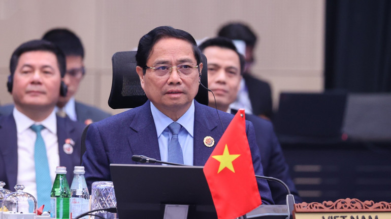 Thủ tướng Phạm Minh Chính tại Hội nghị Cấp cao ASEAN+3 lần thứ 28. (Ảnh: VGP/Nhật Bắc) d4-7287.jpg