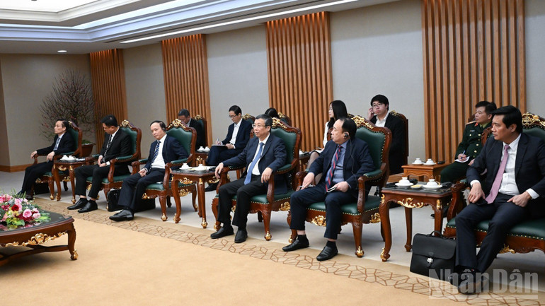 Lãnh đạo các ban, bộ, ngành Trung ương của Việt Nam tham dự buổi tiếp. (Ảnh: TRẦN HẢI)