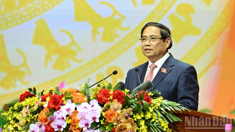 Thủ tướng Chính phủ Phạm Minh Chính phát biểu ý kiến. (Ảnh: TRẦN HẢI) ndo_br_b3-432.jpg