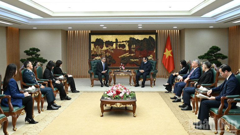 Quang cảnh buổi tiếp. (Ảnh: Trần Hải)