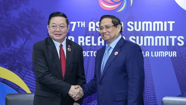 Thủ tướng Chính phủ Phạm Minh Chính và Tổng Thư ký ASEAN Kao Kim Hourn. (Ảnh: VGP/Nhật Bắc) a1-2540-8534.jpg