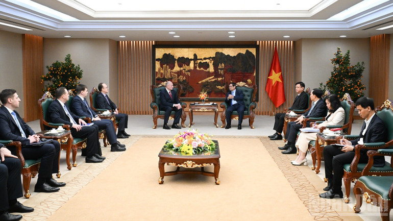 Quang cảnh buổi tiếp. (Ảnh: Trần Hải)