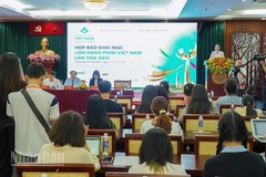 Quang cảnh buổi họp báo. (Ảnh: LINH BẢO)