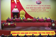 Quang cảnh phiên khai mạc Đại hội đại biểu Đảng bộ Thành phố Hồ Chí Minh lần I, nhiệm kỳ 2025-2030. (Ảnh: Ban tổ chức)