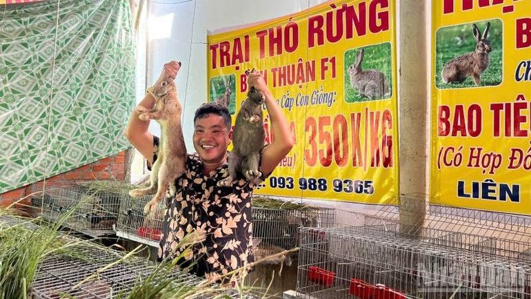 Ông Ngọc quảng bá rầm rộ trang trại thỏ rừng của mình trên mạng xã hội. (Ảnh: HOÀNG TRUNG) ndo_br_1-36.jpg