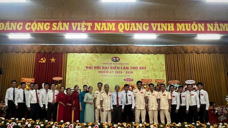 Đại biểu tham dự Đại hội Đảng bộ xã Lương Phú, nhiệm kỳ 2025-2030. (Ảnh: HOÀNG TRUNG) luong-phu.jpg