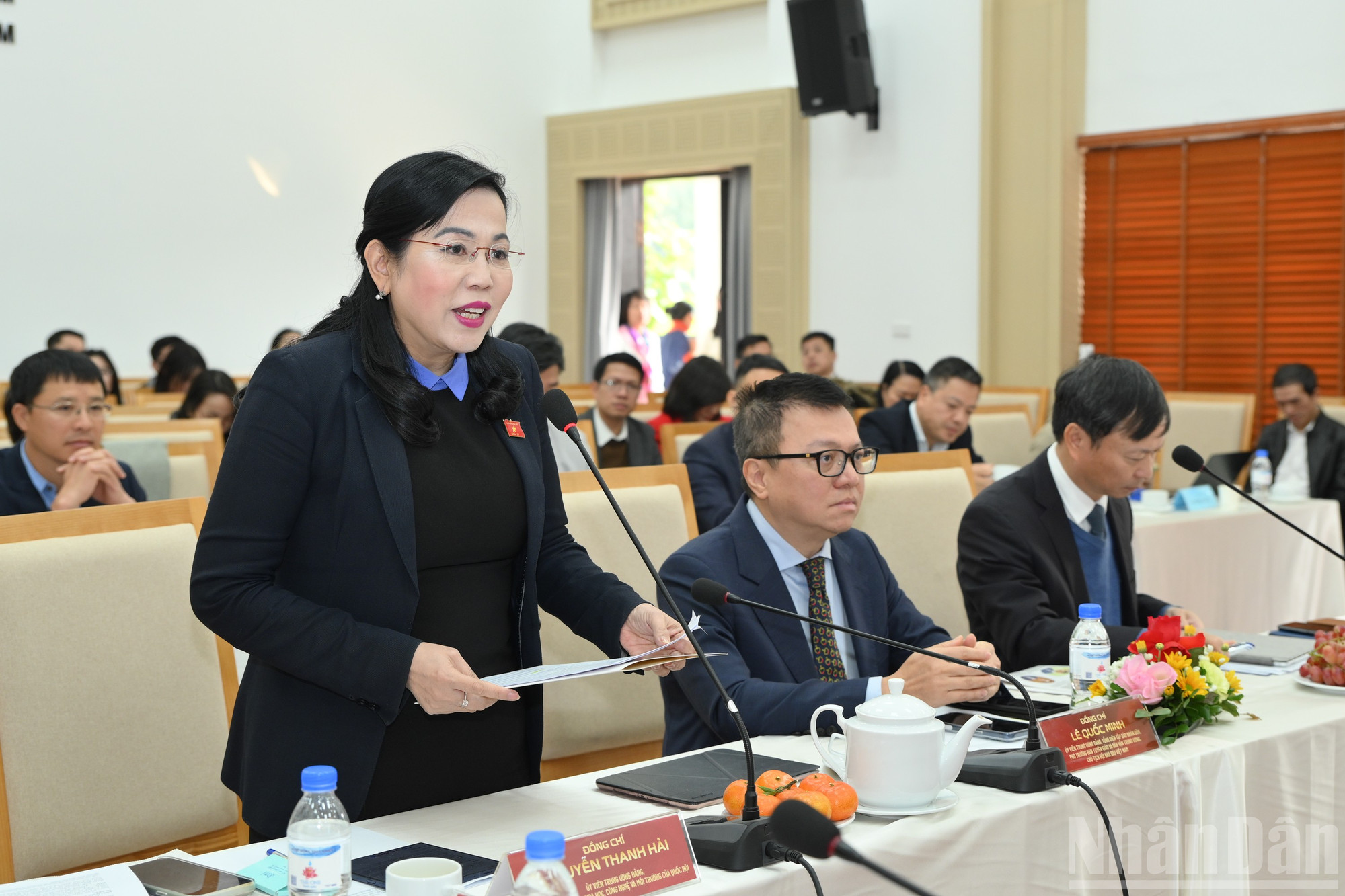 Đồng chí Nguyễn Thanh Hải, Ủy viên Trung ương Đảng, Chủ nhiệm Ủy ban Khoa học, Công nghệ và Môi trường của Quốc hội, phát biểu kết luận Hội thảo. (Ảnh: THẾ ĐẠI)