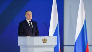 Tổng thống Nga Vladimir Putin tại cuộc họp ở thủ đô Moskva. (Ảnh: THX/TTXVN)