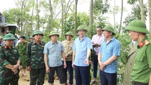 Chủ tịch Ủy ban nhân dân tỉnh Thanh Hóa chỉ đạo khắc phục sự cố đê sông Hoàng.