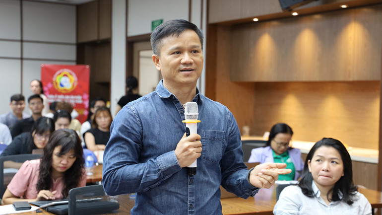 Đại diện doanh nghiệp phát biểu tại hội thảo. Đại diện doanh nghiệp phát biểu tại hội thảo.