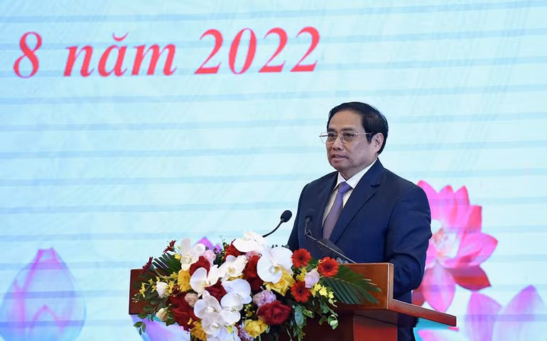 Thủ tướng Phạm Minh Chính phát biểu ý kiến tại buổi lễ.