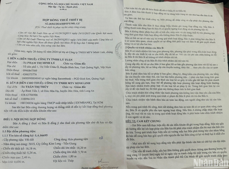 Mặc dù Công ty Minh Linh và Công ty Lý Tuấn ký kết hợp đồng thuê phương tiện, nhân công nhưng cả hai doanh nghiệp đều không tuân thủ theo hợp đồng