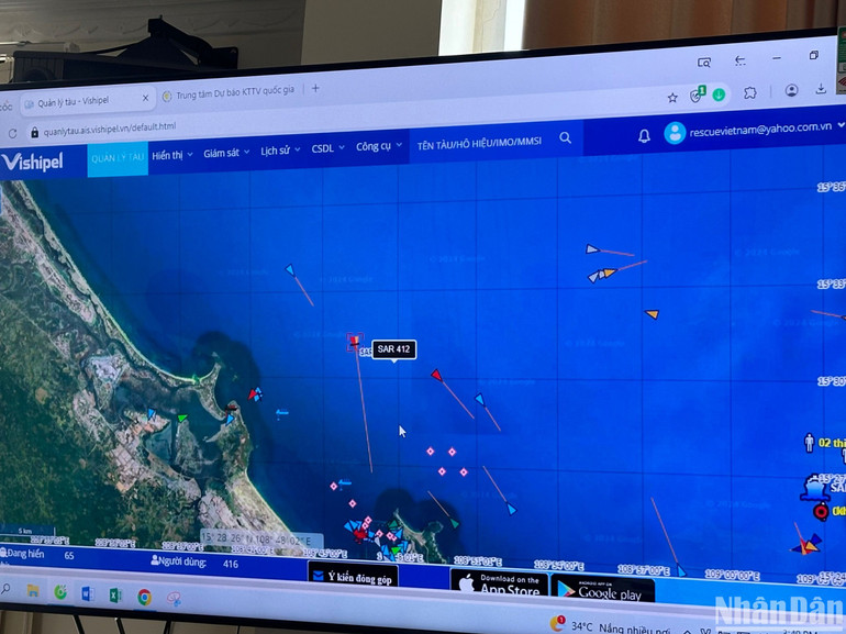 Theo dõi công tác tìm kiếm, cứu nạn trên hệ thống Vishipel Theo dõi công tác tìm kiếm, cứu nạn trên hệ thống Vishipel