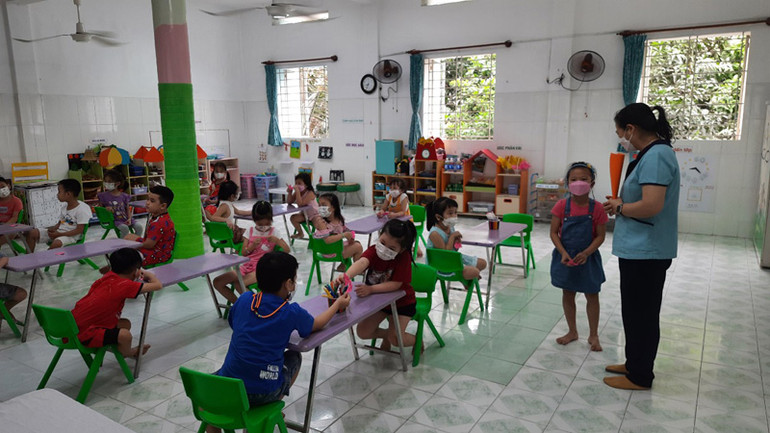 Giờ học tập Trường mầm non Tuổi Thơ 7, Quận 3, Thành phố Hồ Chí Minh.