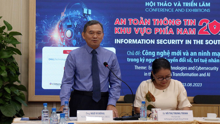 Ban Tổ chức thông tin về các hoạt động Hội thảo và Triển lãm An toàn thông tin khu vực phía nam 2023.