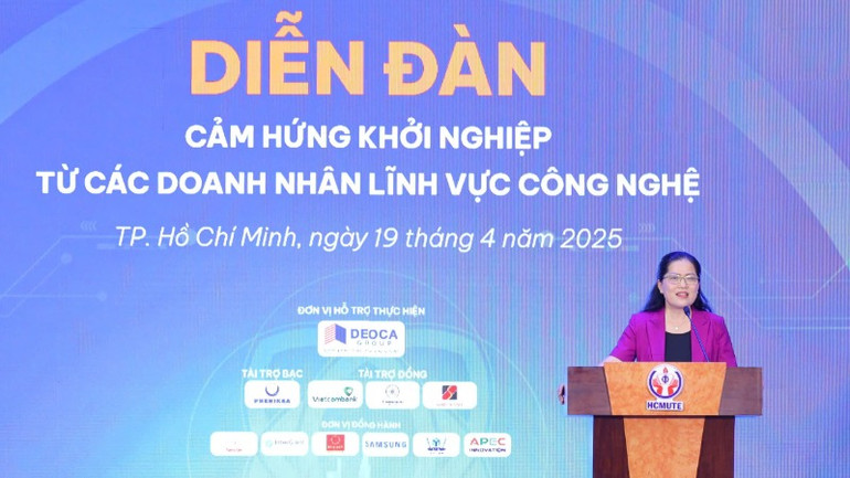 Đại biểu phát biểu tại diễn đàn. (Ảnh: Trung tâm Truyền thông và sự kiện, Bộ Giáo dục và Đào tạo)