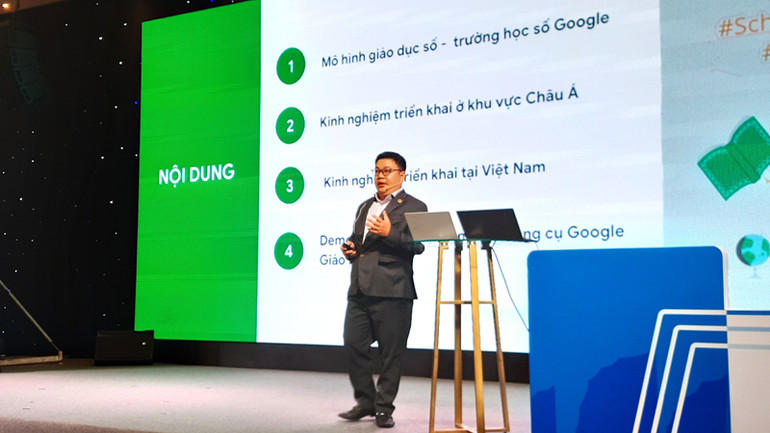 Diễn ra trình bày giải pháp chuyển đổi số trong giáo dục tại hội thảo.