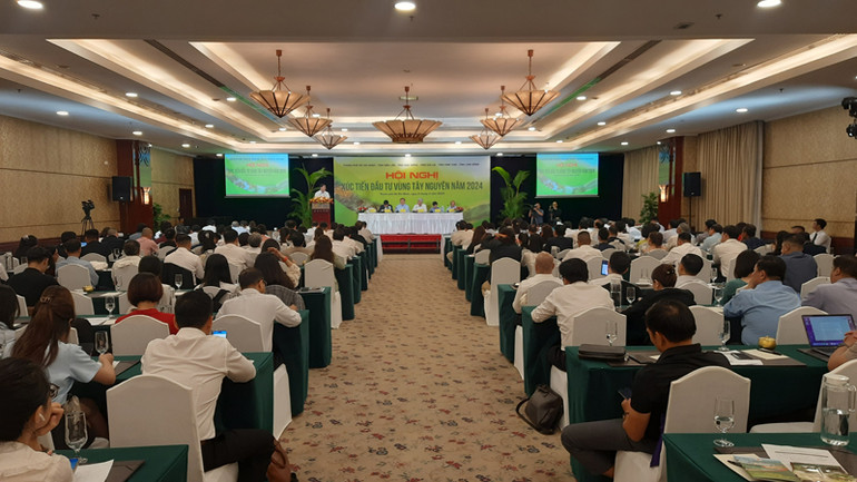 Quang cảnh hội nghị Xúc tiến đầu tư vùng Tây Nguyên năm 2024.