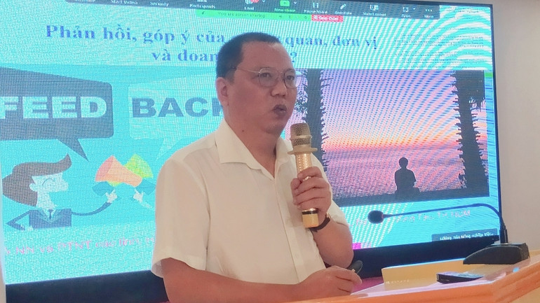 Tiến sĩ Ngô Xuân Nam, Phó Giám đốc Văn phòng SPS Việt Nam phát biểu tại hội nghị.