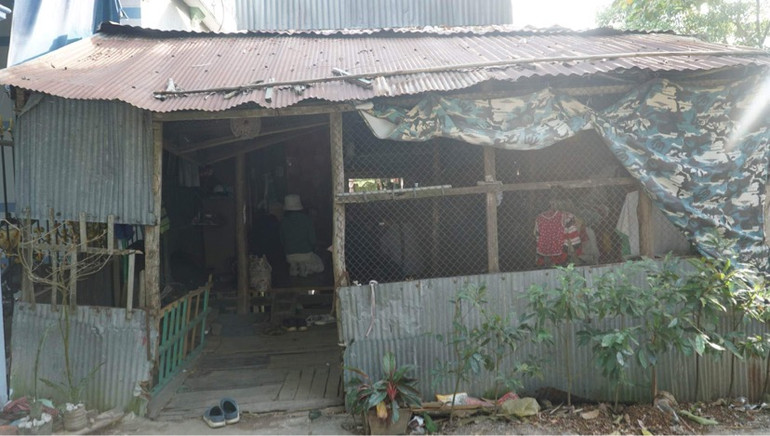 Ngôi nhà xiêu vẹo của gia đình bé Hạo Nam.