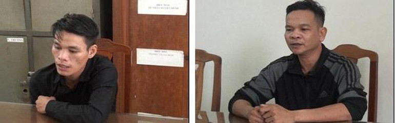 Đối tượng Lương Văn Kết (trái) và đối tượng Nguyễn Thanh Vinh.