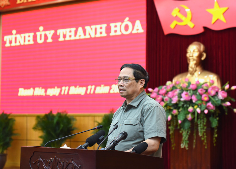 Thủ tướng Phạn Minh Chính phát biểu kết luận hội nghị.