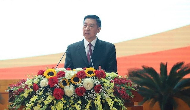 Đồng chí Vương Dũng, Ủy viên Trung ương Đảng Cộng sản Trung Quốc, Phó Chủ tịch Chính hiệp toàn quốc Trung Quốc phát biểu tại lễ khai mạc.