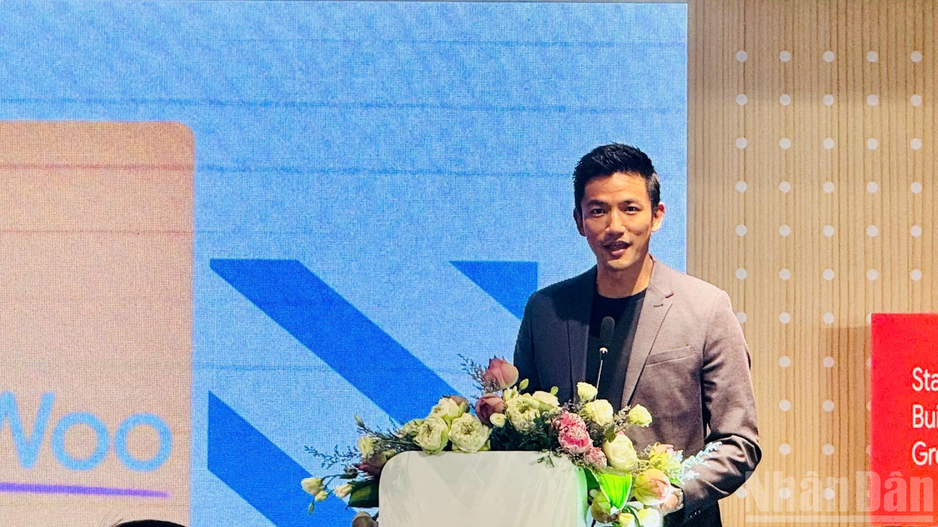 Ông Marc Woo, Giám đốc điều hành, phụ trách Việt Nam, Google Châu Á chia sẻ tại sự kiện. (Ảnh: HNV) ndo_br_ongmarc.jpg