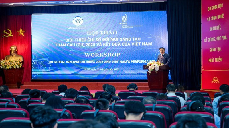 Quang cảnh Hội thảo Giới thiệu Chỉ số Đổi mới sáng tạo toàn cầu (GII) năm 2025 và kết quả của Việt Nam.