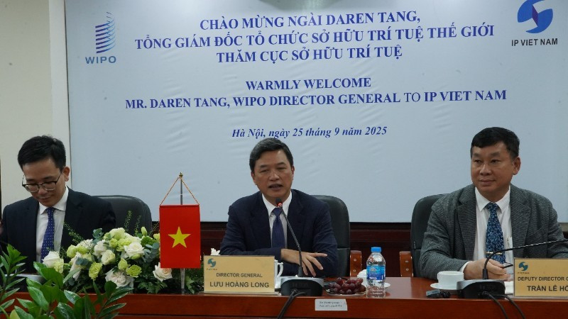 Lãnh đạo Cục Sở hữu trí tuệ trong buổi làm việc với Tổng Giám đốc Tổ chức Sở hữu trí tuệ thế giới Daren Tang.