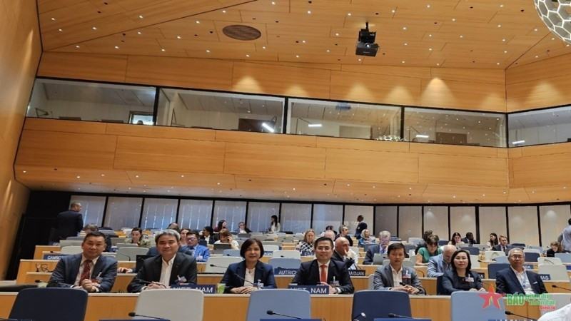 Các đại biểu của Việt Nam tham dự Đại hội đồng WIPO năm 2023.
