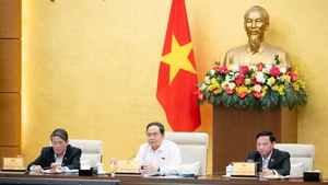 Chủ tịch Quốc hội Trần Thanh Mẫn phát biểu ý kiến tại phiên họp. (Ảnh: Duy Linh)