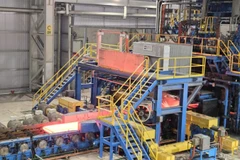 Dây chuyền sản xuất thép tại Nhà máy thép Hòa Phát Dung Quất (Quảng Ngãi).