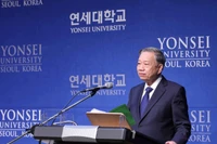 Tổng Bí thư Tô Lâm phát biểu chính sách tại Trường Đại học Yonsei. (Ảnh: Thống Nhất-TTXVN) 