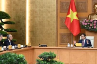 Thủ tướng Chính phủ Phạm Minh Chính tiếp đồng chí Lâm Vũ, Ủy viên Trung ương Đảng, Bí thư Tỉnh ủy, Chủ nhiệm Ủy ban Thường vụ Đại hội đại biểu nhân dân tỉnh Sơn Đông, Trung Quốc. (Ảnh: Trần Hải)