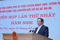 Thủ tướng Chính phủ Phạm Minh Chính phát biểu tại Phiên họp lần thứ nhất năm 2026 của Ban Chỉ đạo của Chính phủ về phát triển khoa học, công nghệ, đổi mới sáng tạo, chuyển đổi số và Đề án 06. (Ảnh: TRẦN HẢI)