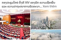 Bài viết "Đại hội Đảng XIV: Niềm tin và khát vọng phát triển" trên tờ Pasaxon. (Ảnh: Xuân Tú/TTXVN)