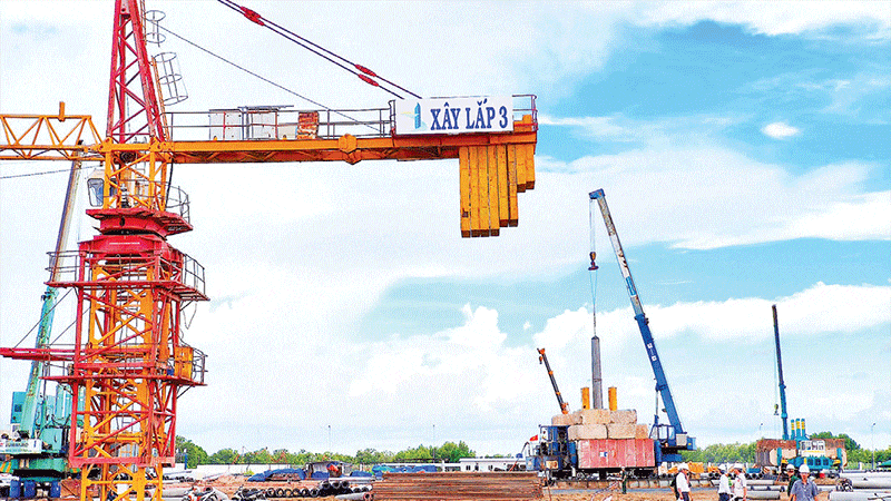  Một góc công trường thi công gói thầu số 27 Dự án Bệnh viện đa khoa Cà Mau. (Ảnh chụp ngày 8/8/2025)