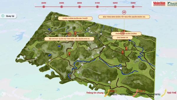 Theo dõi diễn tiến Đại thắng mùa xuân 1975 qua sa bàn 3D