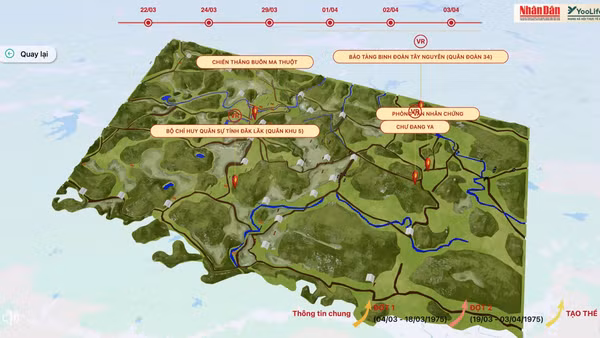 Theo dõi diễn tiến Đại thắng mùa xuân 1975 qua sa bàn 3D