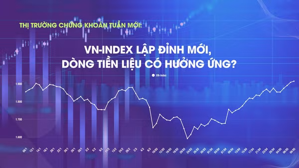 Thị trường chứng khoán tuần mới: VN-Index lập đỉnh mới, dòng tiền liệu có hưởng ứng?