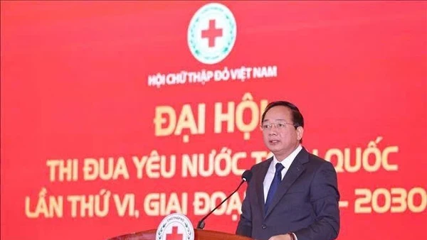 Bí thư Trung ương Đảng, Trưởng ban Tuyên giáo và Dân vận Trung ương Trịnh Văn Quyết phát biểu tại hội nghị. 
