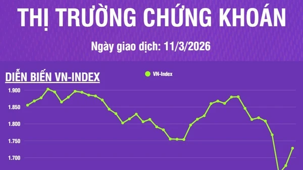 [Infographic] Thị trường chứng khoán ngày 11/3: VN-Index tăng 51,61 điểm, thanh khoản thị trường giảm