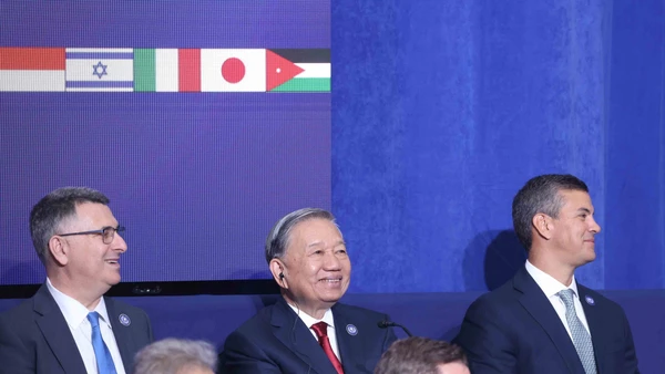 Tổng Bí thư Tô Lâm và các đại biểu dự Phiên khai mạc Hội đồng Hòa bình về Dải Gaza. Ảnh: TTXVN