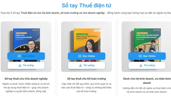 Cục Thuế đã nghiên cứu ban hành bộ 3 cuốn Sổ tay điện tử 