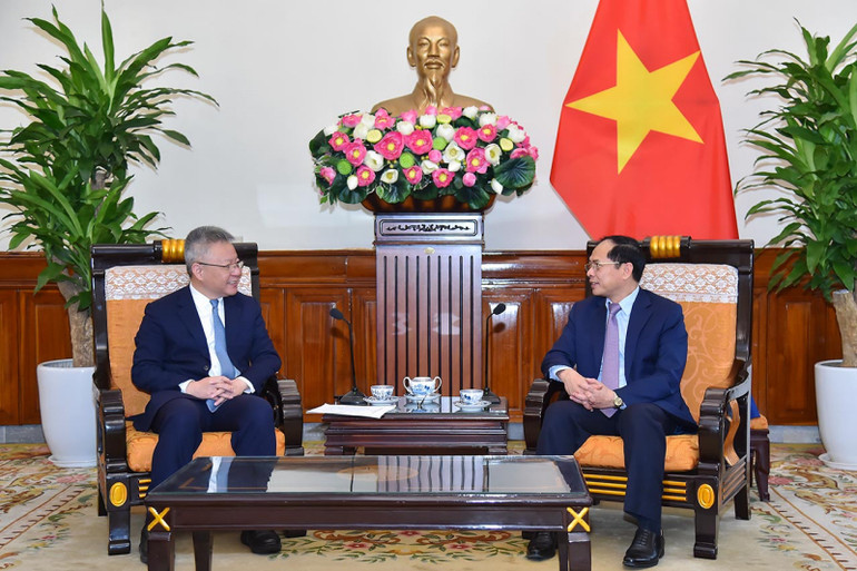 Bộ trưởng Bùi Thanh Sơn tiếp Bí thư Tỉnh ủy Hải Nam, Trung Quốc, Thẩm Hiểu Minh. (Ảnh: baoquocte.vn)