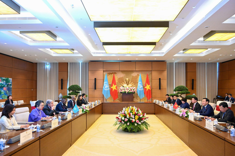 Quang cảnh buổi tiếp tại Nhà Quốc hội Việt Nam. (Ảnh: Duy Linh) Quang cảnh buổi tiếp tại Nhà Quốc hội Việt Nam. (Ảnh: Duy Linh)